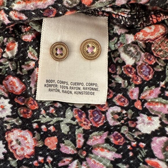 Maeve Anthropologie Long Sleeve Ditsy Floral Blouse Shirt Top SMALL - Picture 6 of 6